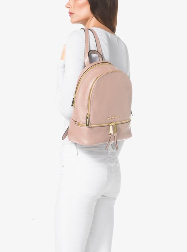 Damske Batohy Michael Kors Rhea Medium Leather Ruzove - Kabelky Michael Kors Slevy | ODRMW-9104
